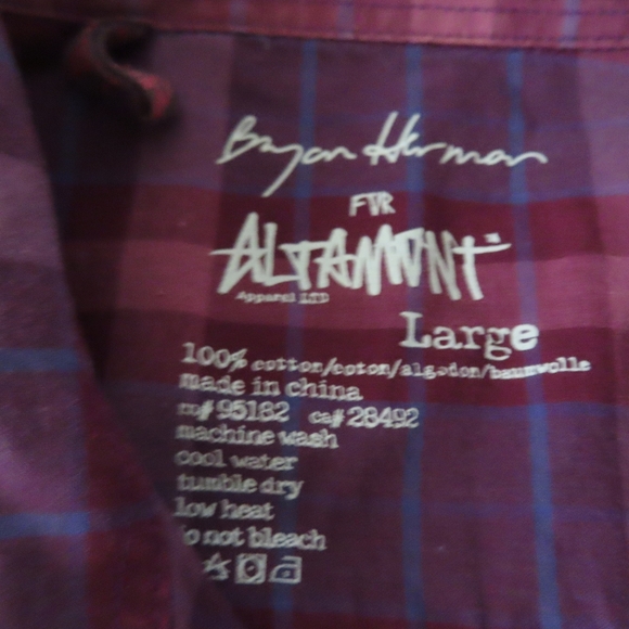 Rare Bryan Herman x Altamont Button Up Shirt Short Sleeve Purple Men’s Large - Picture 6 of 7